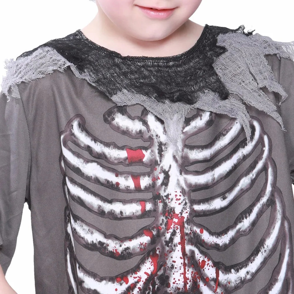 Skeleton Bloody Zombie Boy Costume Halloween Costume For Girl Scary Costume Carnival Skull Ghost Horror Cosplay Fancy Outfit - Seprincess