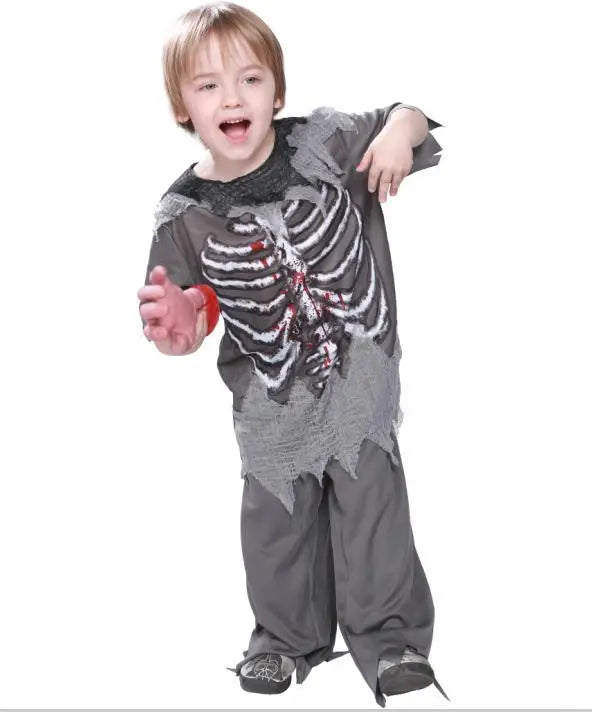 Skeleton Bloody Zombie Boy Costume Halloween Costume For Girl Scary Costume Carnival Skull Ghost Horror Cosplay Fancy Outfit - Seprincess