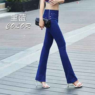 Spring and autumn new pants Slim fashion pants candy color elastic trousers large size leisure micro Flare Pants TB7805