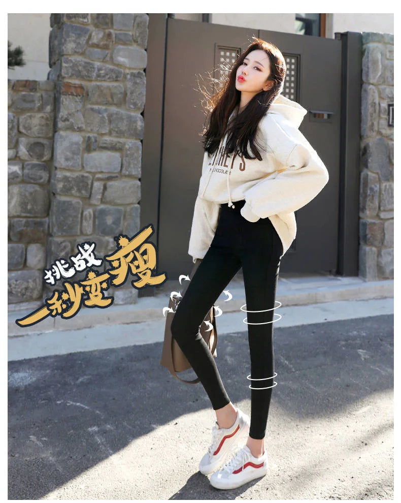 New High Elastic Skinny Pencil Jeans Stretch Black Jeans Spring Vintage High Waist Autumn Denim Spring Pants Jeans