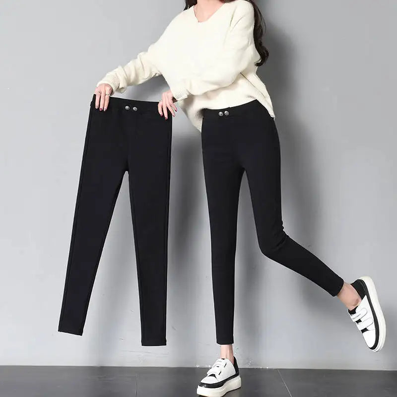 New Arrivals Fashion High Stretchy Women Pencil Jeans Skinny Pants High Wasit Female Slim Lady Pants Plus Size