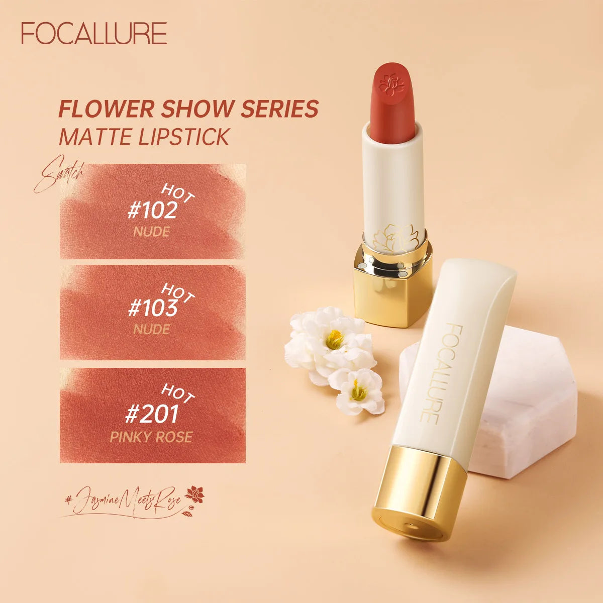 FOCALLURE Natural Matte Lipstick Waterproof Long-lasting Smooth Moisturizing Lip Balm Lightweight Lip Glaze Makeup Cosmetics - Seprincess