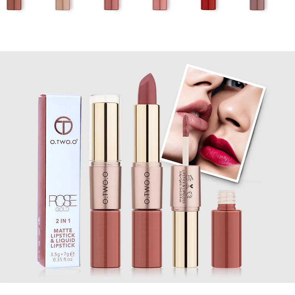 O.TWO.O 12 Colors Makeup Lipstick Lip Gloss Sexy Red Lip Stick Waterproof Moisture Lips Cosmetics Matte Lipsticks - Seprincess