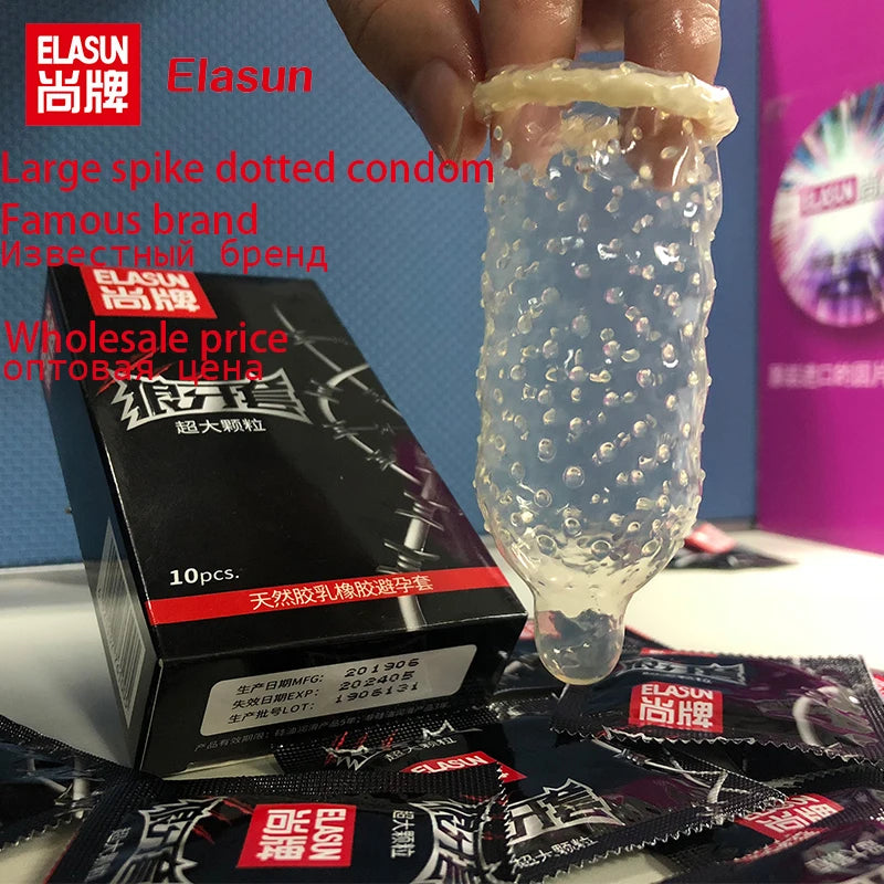 Super Dotted Large Spiked Condom Sex Toys Adult Supplies Natural Rubber Special Condoms Lubricated Penis Sleeve Sex Shop For Men - Seprincess