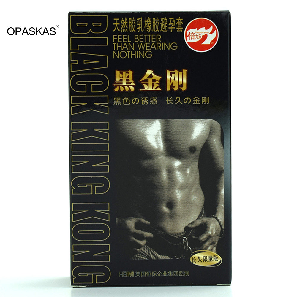 Black Condoms for Men Delay Ejaculation Latex Penis Sleeve Long Lasting Vaginal Condoms Adults Sexulaes Toys Safer Contraception - Seprincess