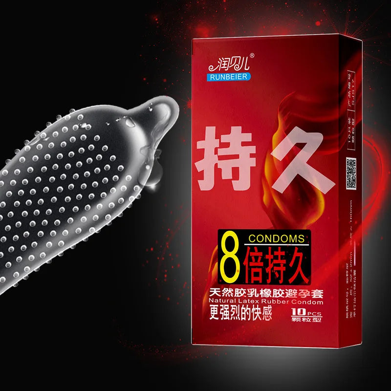 Ultra Sensitive Condom with Mace Pointed Design 10 PCS Lubricated Latex Condom Natural Feeling Safety Sex Accessories - Seprincess