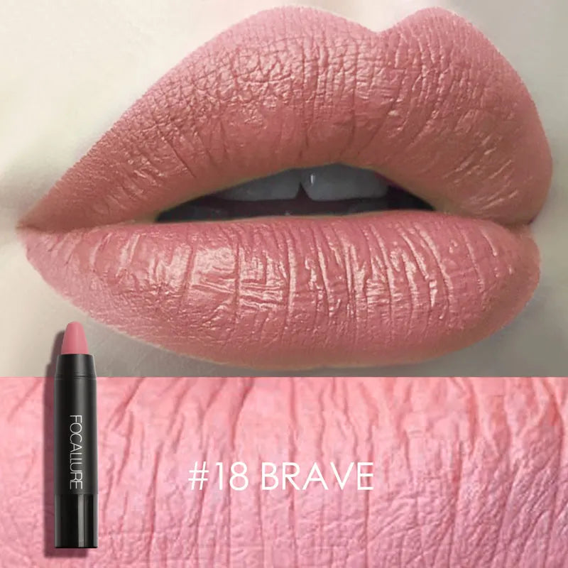 FOCALLURE Nude Velvet Matte Lipstick Waterproof Long-lasting Rendering Non-stick Sexy Lipbalm Lip Pencil Women Cosmetics Makeup - Seprincess