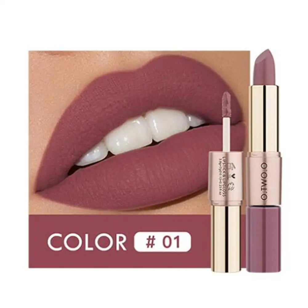 O.TWO.O 12 Colors Makeup Lipstick Lip Gloss Sexy Red Lip Stick Waterproof Moisture Lips Cosmetics Matte Lipsticks - Seprincess