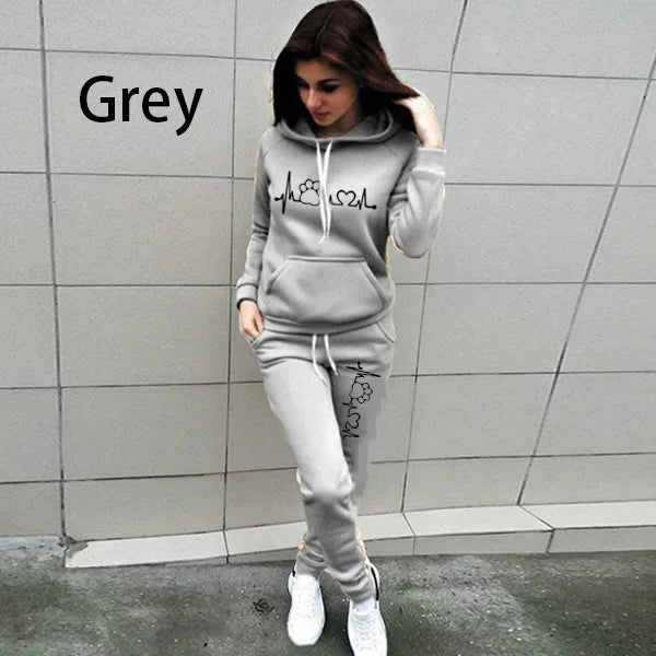 Two Piece Sets Casual Tracksuit Women Hooded Pullover Hoodies and Pants Suit Outfits Female Sweatshirts Autumn Spring Tracksuits - Seprincess