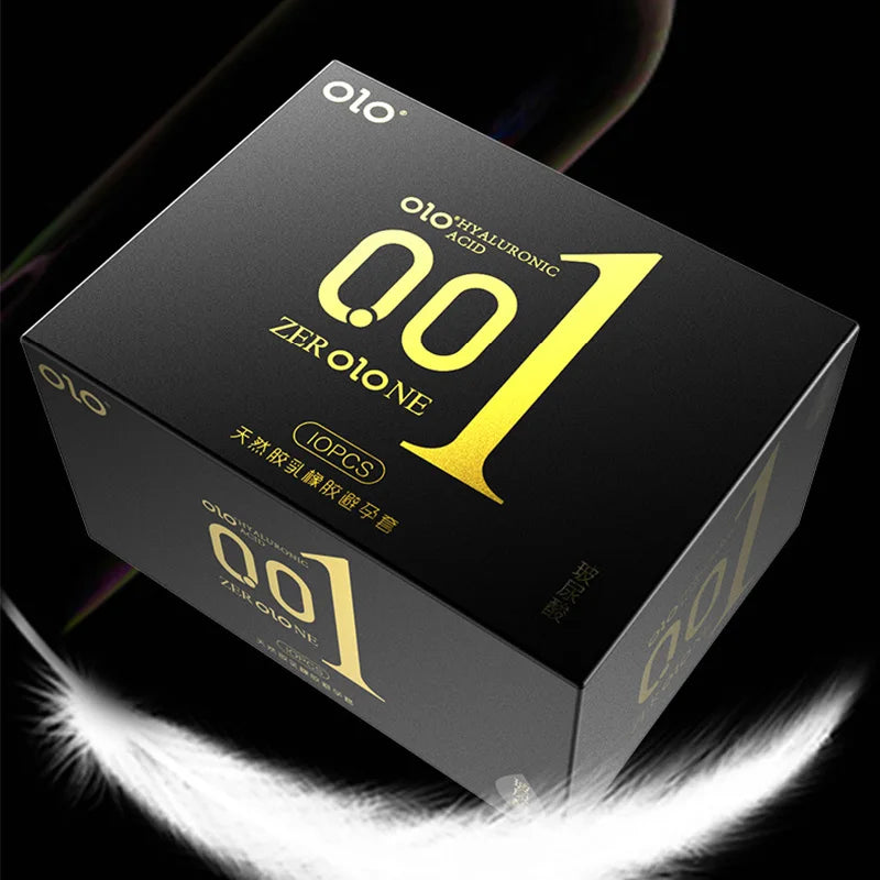 OLO ULTRA THIN CONDOM 0.01 Feeling Penis Sleeve Hyaluronic Acids Rubber latex Ejaculation Delay dotted Condoms intimate sex toy - Seprincess