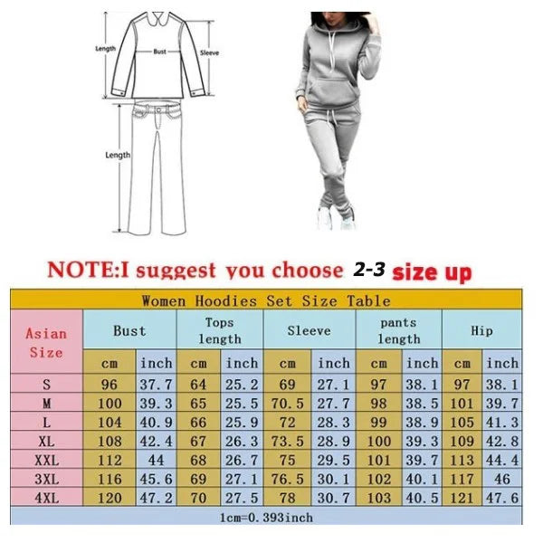 Two Piece Sets Casual Tracksuit Women Hooded Pullover Hoodies and Pants Suit Outfits Female Sweatshirts Autumn Spring Tracksuits - Seprincess