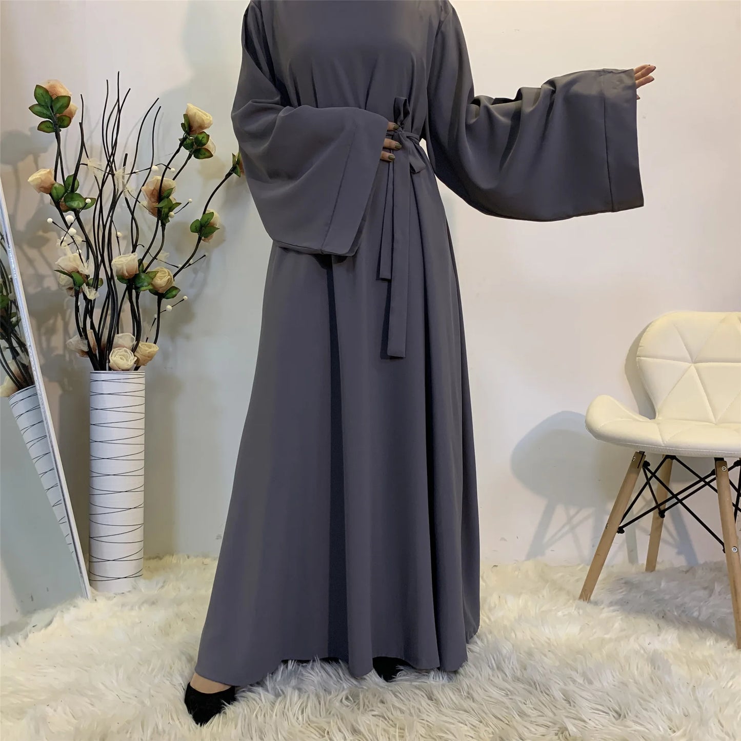 Muslim Fashion Hijab Dubai Abaya Long Dresses Women With Sashes Islam Clothing Abaya African Dresses For Women Musulman Djellaba - Seprincess