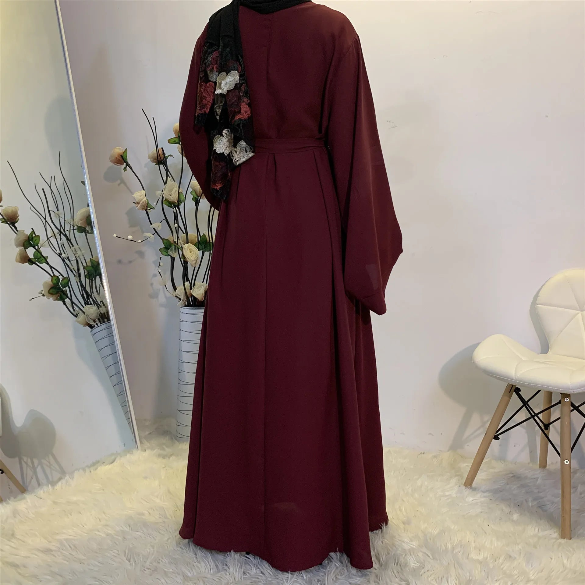 Muslim Fashion Hijab Dubai Abaya Long Dresses Women With Sashes Islam Clothing Abaya African Dresses For Women Musulman Djellaba - Seprincess