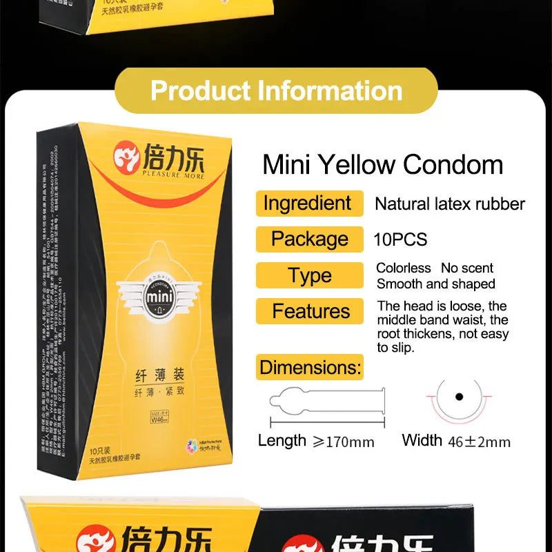 46mm Small condoms for men delay ejaculation Tight Cock Sleeve Mini Size Condom long sex Lubricated Condones Sex Shop - Seprincess