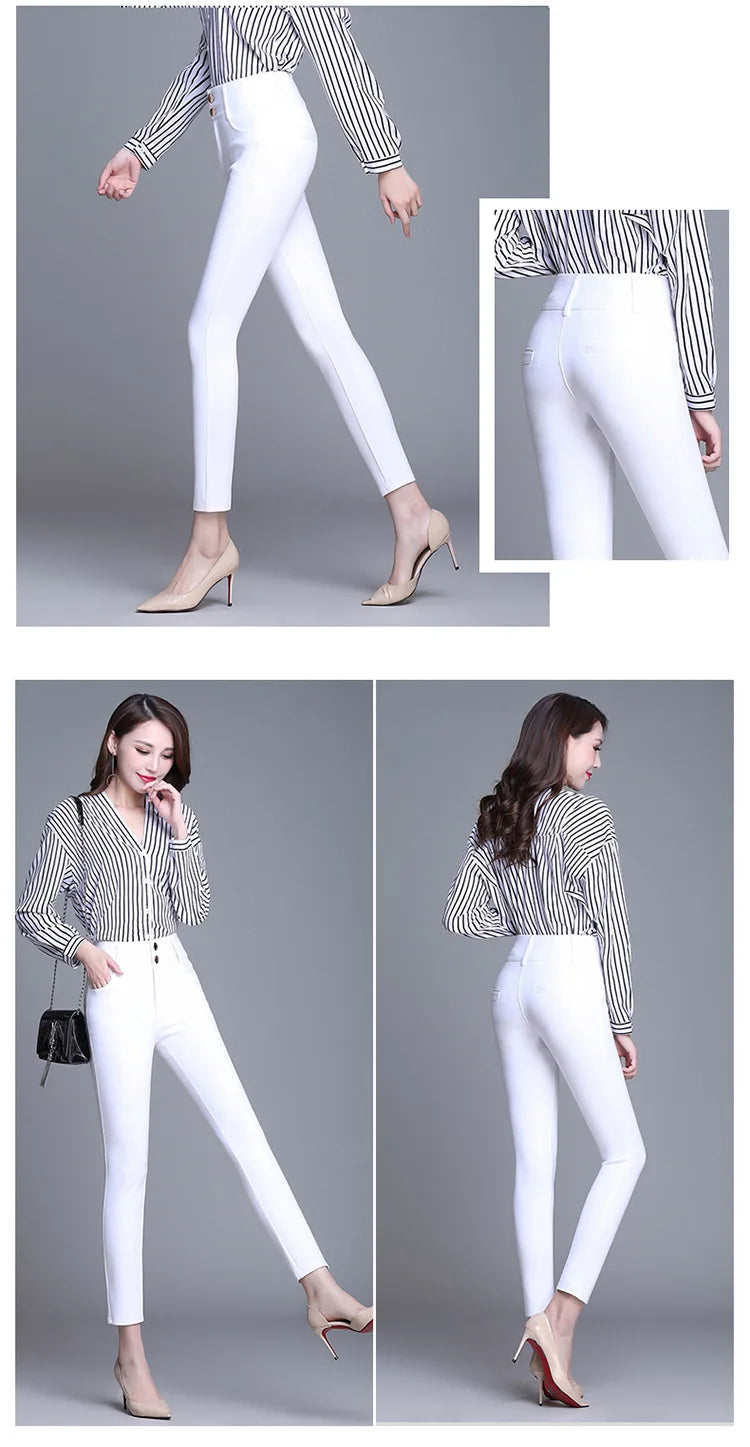 2022 New Fashion High Waist Autumn Winter Women Thick Warm Elastic Pants Quality S-5XL Trousers Tight Type Pencil Pants