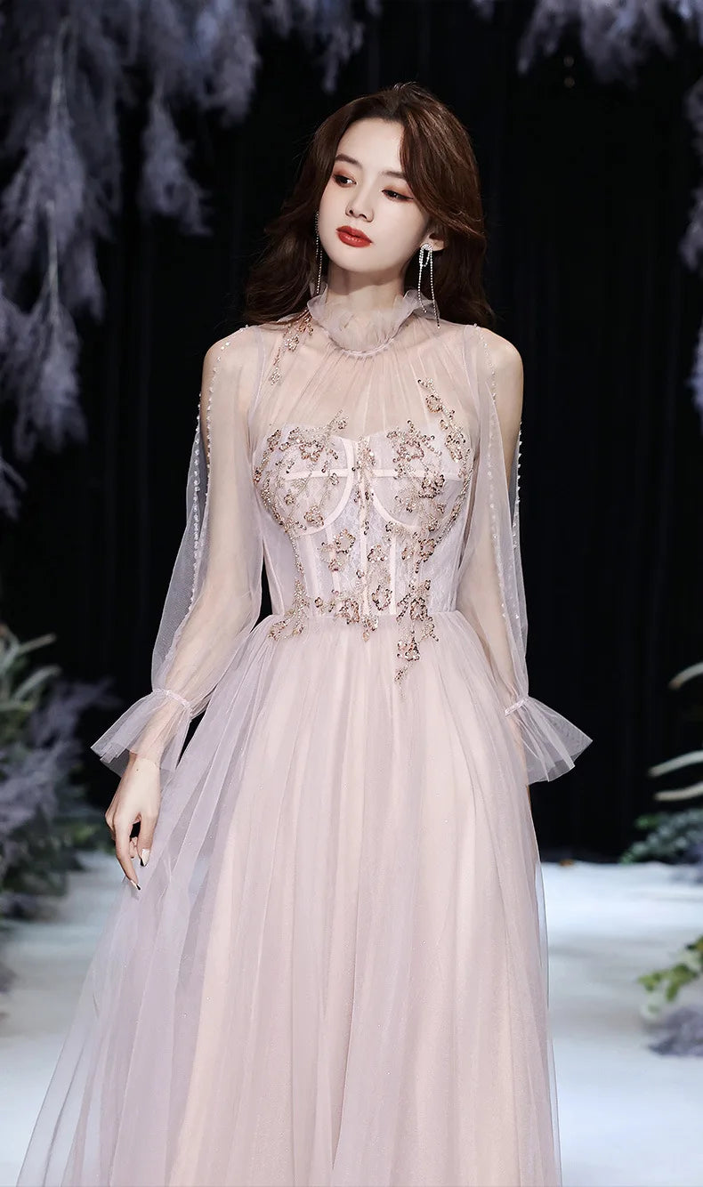 2021 Woman New Temperament Dresses Elegant Floor-length Evening Gown Exquisite Sequins Bling A-line Formal Dress - Seprincess