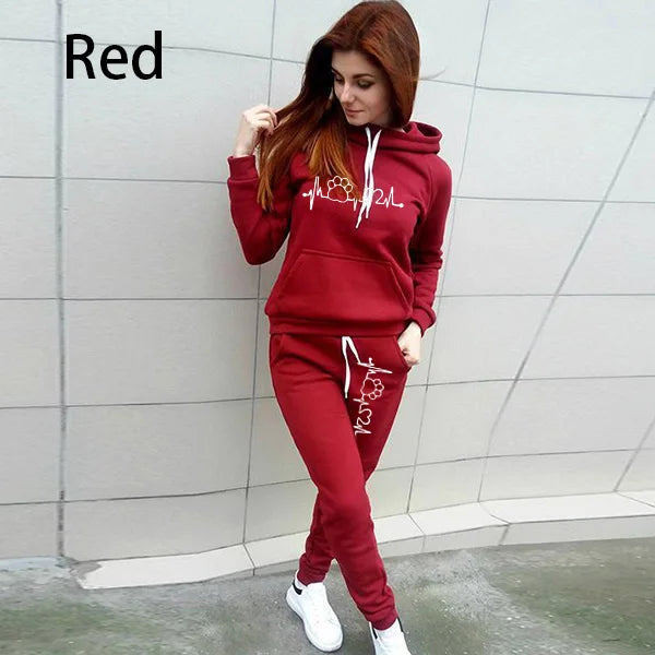 Two Piece Sets Casual Tracksuit Women Hooded Pullover Hoodies and Pants Suit Outfits Female Sweatshirts Autumn Spring Tracksuits - Seprincess