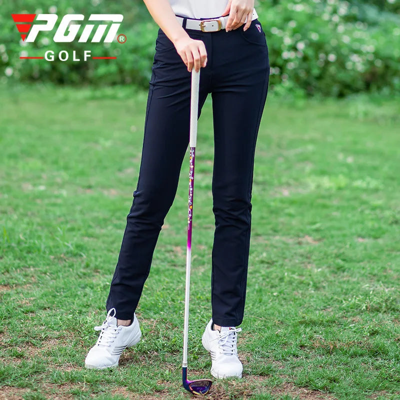 Pgm Women Spring Casual Golf Trousers Slim Fit Golf Pants Ladies High Waist Pants Autumn Quick Dry Breathable Sports Pants XS-XL