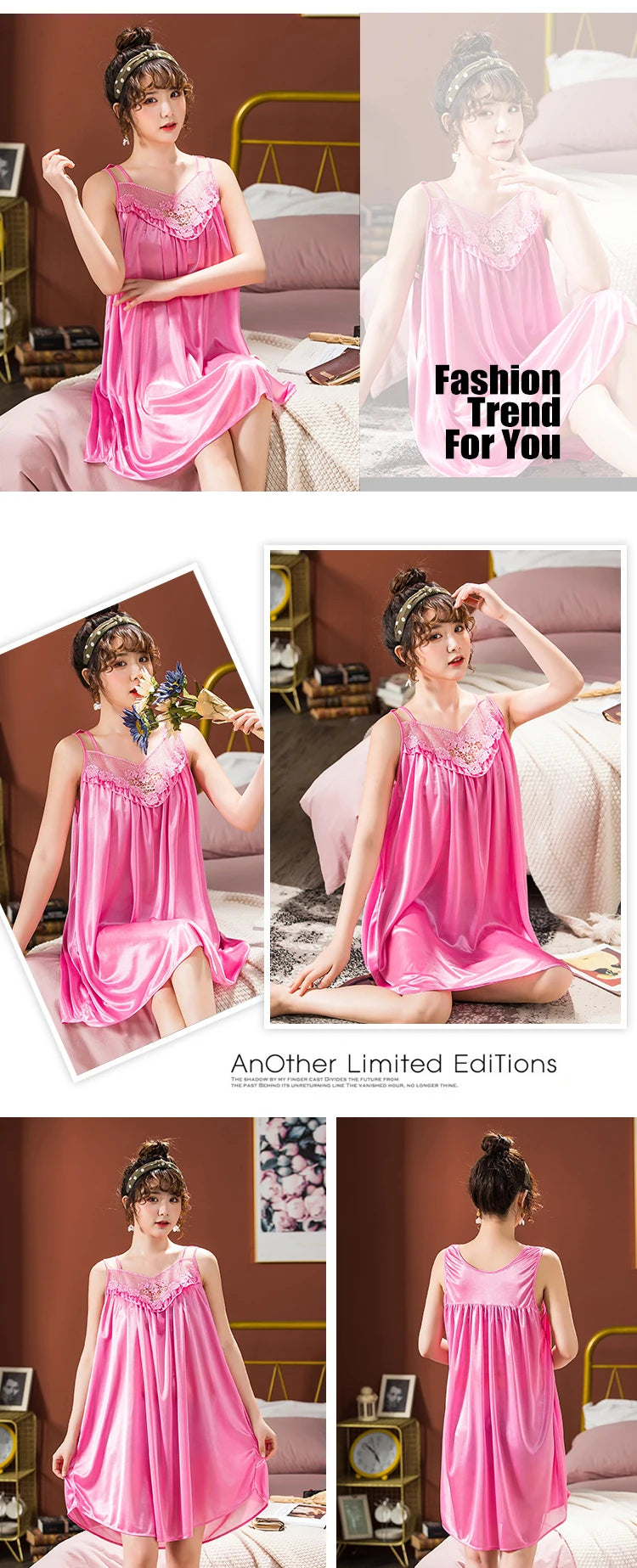 Ice Silk Nightgowns Sleeping Dress Women Summer Brides Wedding Silk Nightdress Female Nightie Sleepwear Bridesmaid Honeymoon - Seprincess