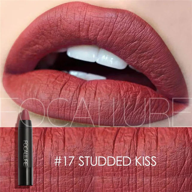 Focallure Matte Lipstick 19 Colors Waterproof Matte Lipsticks Soft Texture Lip Stick Cosmetic Sext Red Nude Lip Makeup Batom - Seprincess