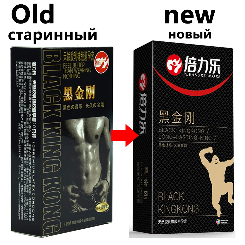 Black Condoms for Men Delay Ejaculation Latex Penis Sleeve Long Lasting Vaginal Condoms Adults Sexulaes Toys Safer Contraception - Seprincess