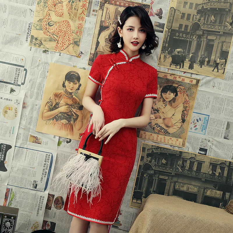 Chinese Vintage Cheongsam Dresses Beautiful Qipao Chinese Traditional Clothing For Women 3XL - Seprincess