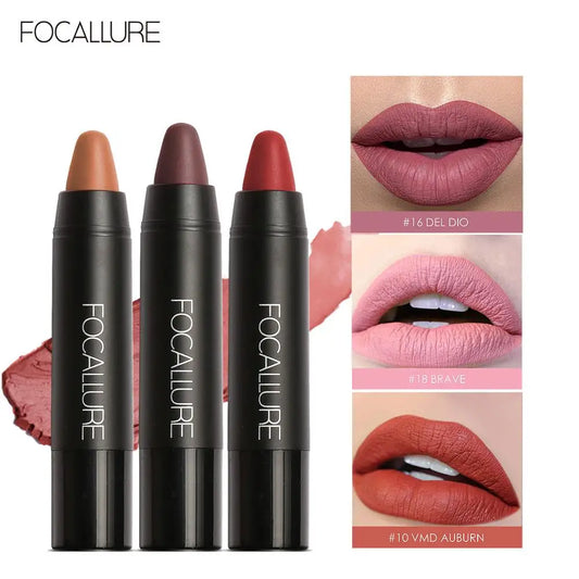 Focallure Matte Lipstick 19 Colors Waterproof Matte Lipsticks Soft Texture Lip Stick Cosmetic Sext Red Nude Lip Makeup Batom - Seprincess