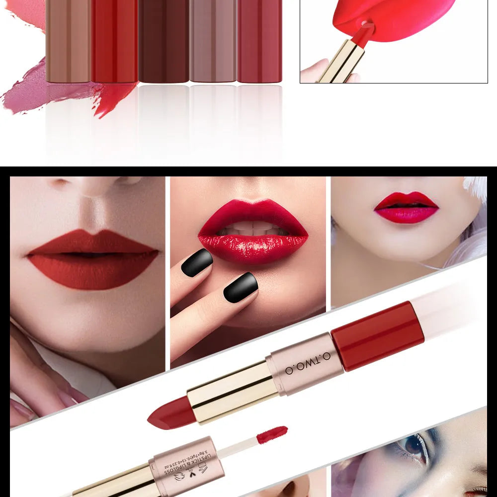 O.TWO.O 12 Colors Makeup Lipstick Lip Gloss Sexy Red Lip Stick Waterproof Moisture Lips Cosmetics Matte Lipsticks - Seprincess