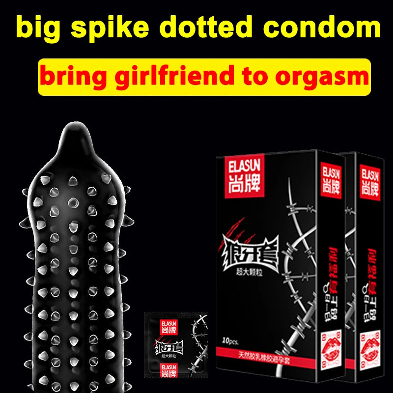 Super Dotted Large Spiked Condom Sex Toys Adult Supplies Natural Rubber Special Condoms Lubricated Penis Sleeve Sex Shop For Men - Seprincess