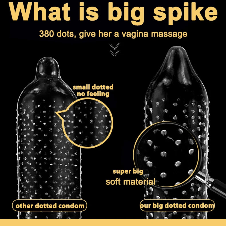 Super Dotted Large Spiked Condom Sex Toys Adult Supplies Natural Rubber Special Condoms Lubricated Penis Sleeve Sex Shop For Men - Seprincess