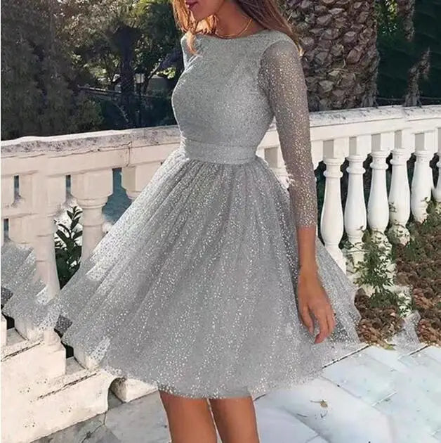 Women Sling Cross Wedding O-Neck Elegant Party Evening Slim Hollow Lace Dress Dropshipping Winter 2022 Fashion Work clothes - Seprincess