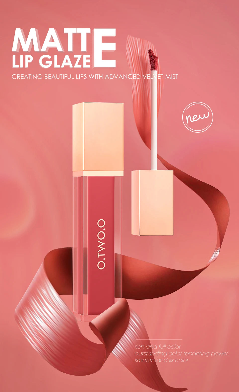 O.TWO.O 12 Color Liquid Lipstick Matte Finish Sexy Silky Lip Gloss Waterproof Kiss-proof Lasting Lip Glaze Lip Tint Cosmetics - Seprincess