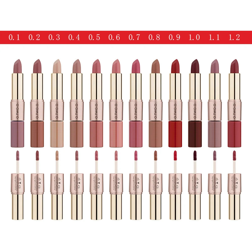 O.TWO.O 12 Colors Makeup Lipstick Lip Gloss Sexy Red Lip Stick Waterproof Moisture Lips Cosmetics Matte Lipsticks - Seprincess