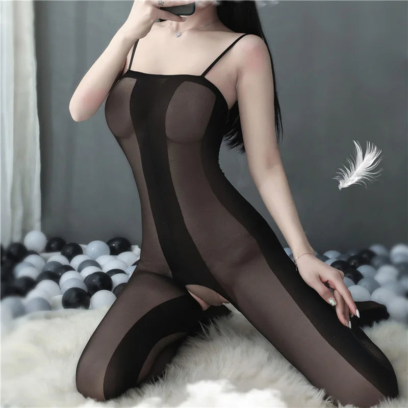 Sexy Tights Lingerie Hose Women's Stockings Black Open Crotch Intimate Underwear Teddy Sexy Costume Porno Bodystockings Bodysuit