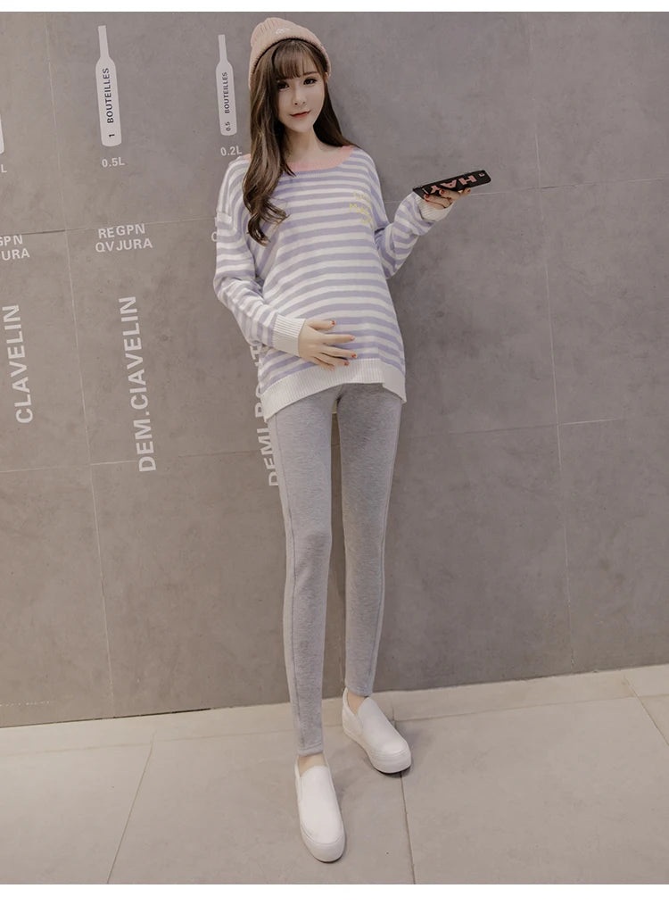 Winter Thicken Warm Cotton Plus Velvet Maternity Legging Thermal Fleece Pencil Pants for Pregnant Women Casual Pregnancy