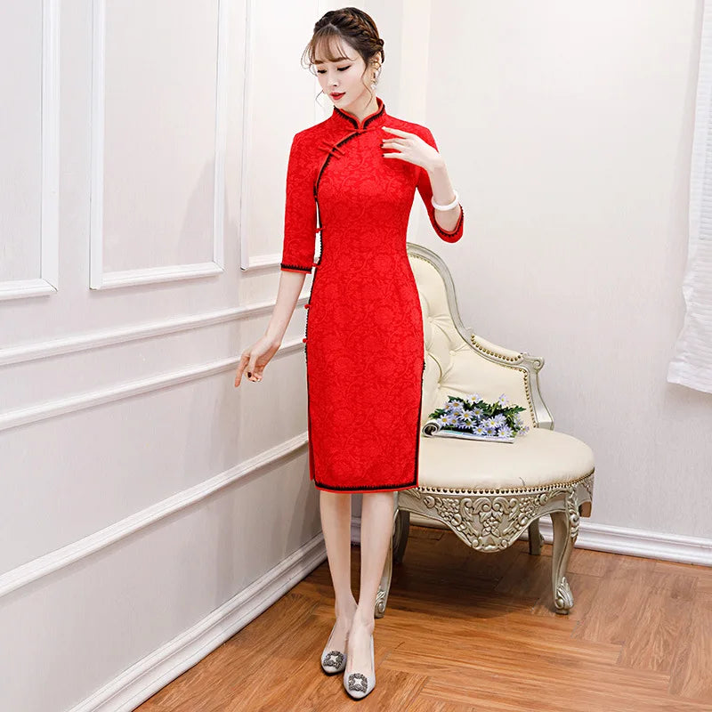 Chinese Vintage Cheongsam Dresses Beautiful Qipao Chinese Traditional Clothing For Women 3XL - Seprincess