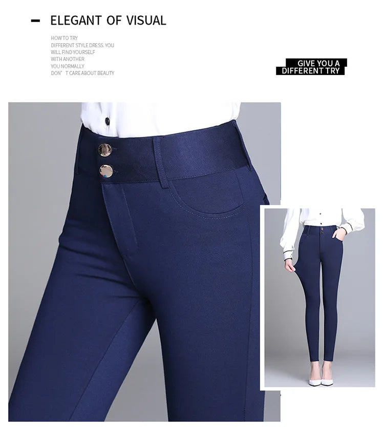 2022 New Fashion High Waist Autumn Winter Women Thick Warm Elastic Pants Quality S-5XL Trousers Tight Type Pencil Pants