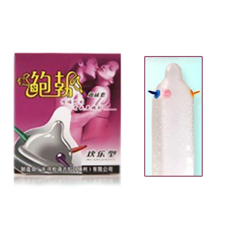 Dotted Condoms for Men Adult Sex Toys Spike Ribbed G-spot Vaginal Stimulation Cock Condom Contraception Sensitive Penis Sleeves - Seprincess