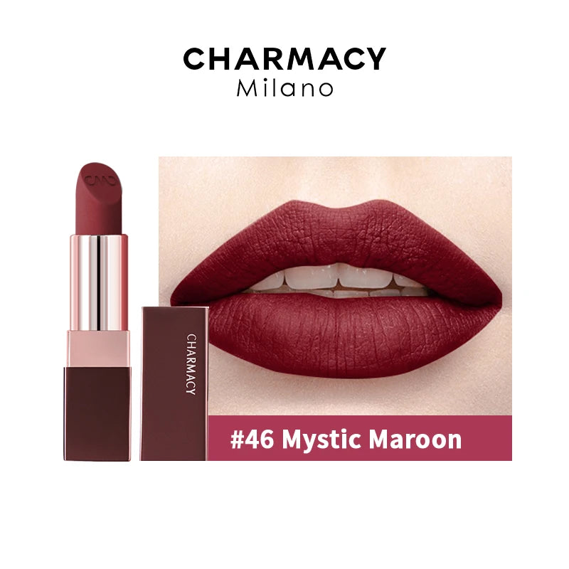 CHARMACY Waterproof Durable Easy To Wear Lipstick Natural Matte Red Velvet Lip Stick Lip Coloring Makeup Women Beauty Cosmetics - Seprincess