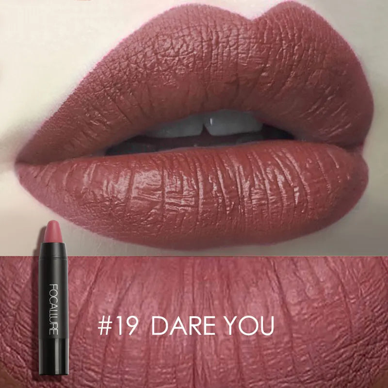 FOCALLURE Nude Velvet Matte Lipstick Waterproof Long-lasting Rendering Non-stick Sexy Lipbalm Lip Pencil Women Cosmetics Makeup - Seprincess