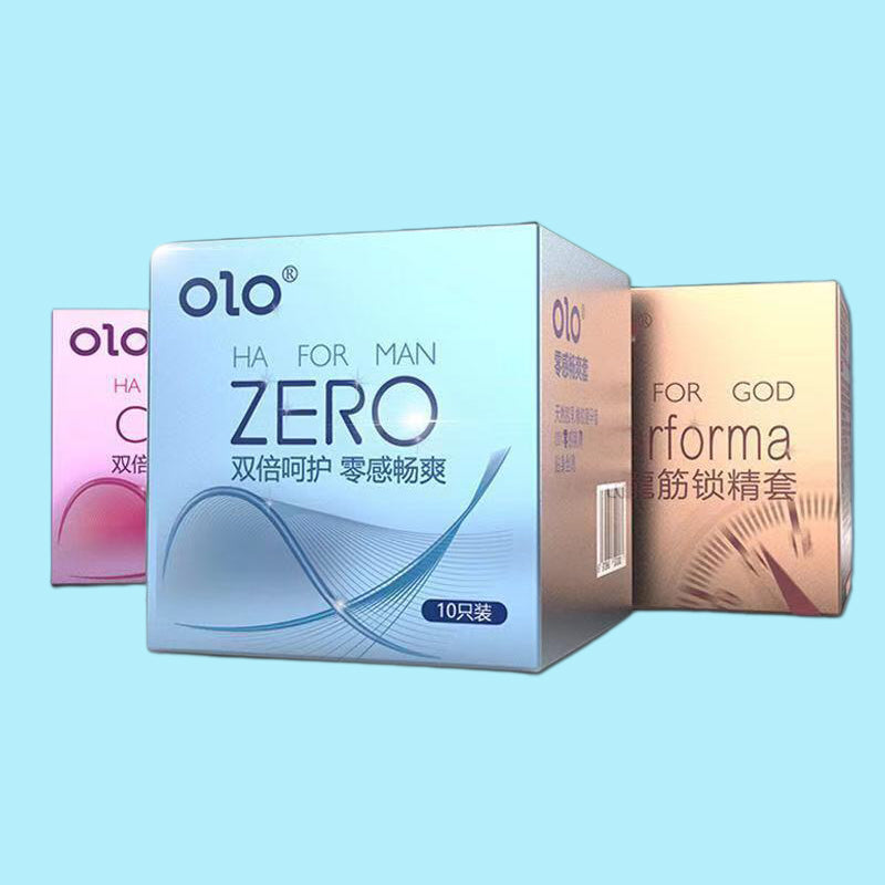 Olo Super Thin Condoms Sex Toys for Men Ejaculation Delay Hyaluronic Acid Condom Ultra-Thin Latex Penis Sleeve Sex Products - Seprincess