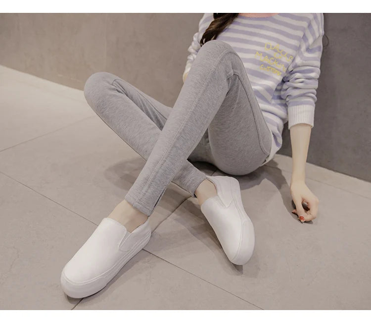 Winter Thicken Warm Cotton Plus Velvet Maternity Legging Thermal Fleece Pencil Pants for Pregnant Women Casual Pregnancy