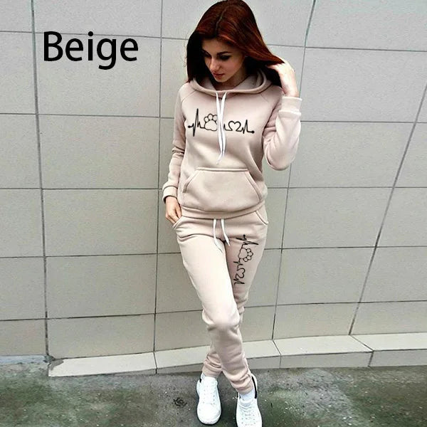 Two Piece Sets Casual Tracksuit Women Hooded Pullover Hoodies and Pants Suit Outfits Female Sweatshirts Autumn Spring Tracksuits - Seprincess