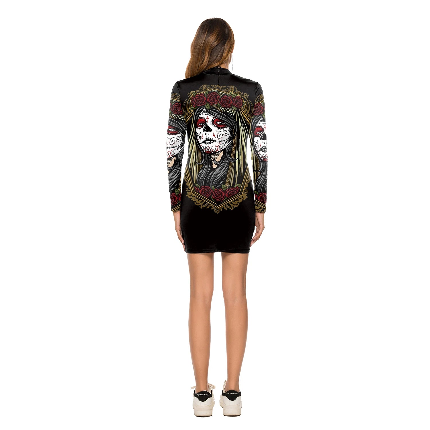 [You're My Secret] Women Cosplay Doctor Uniform Halloween Dress Slim Long Sleeve Scary Sexy Print Female Dress Streetwear Female - Seprincess