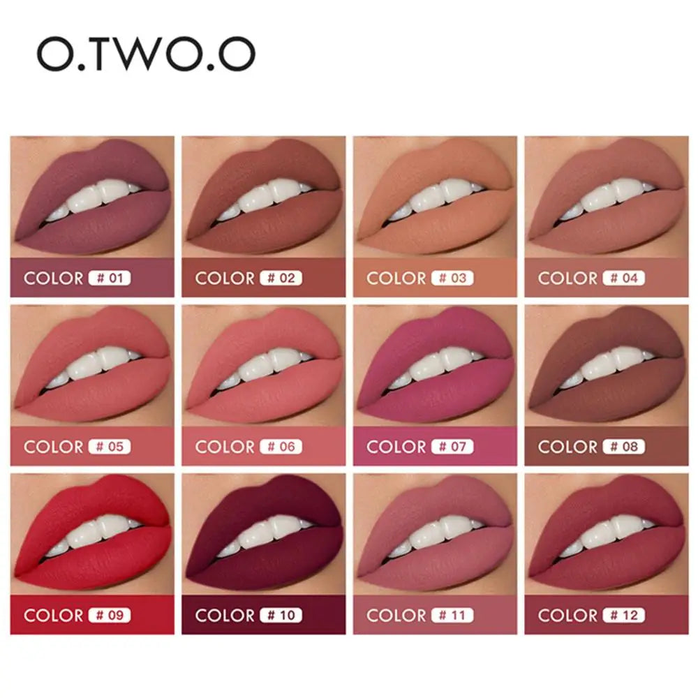 O.TWO.O 12 Colors Makeup Lipstick Lip Gloss Sexy Red Lip Stick Waterproof Moisture Lips Cosmetics Matte Lipsticks - Seprincess