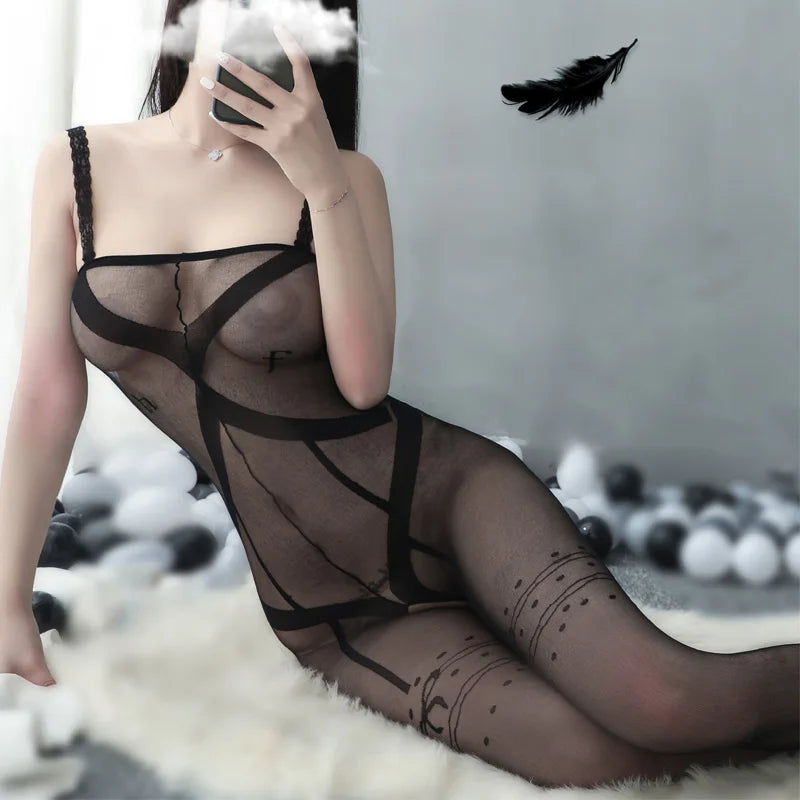 Sexy Tights Lingerie Hose Women's Stockings Black Open Crotch Intimate Underwear Teddy Sexy Costume Porno Bodystockings Bodysuit