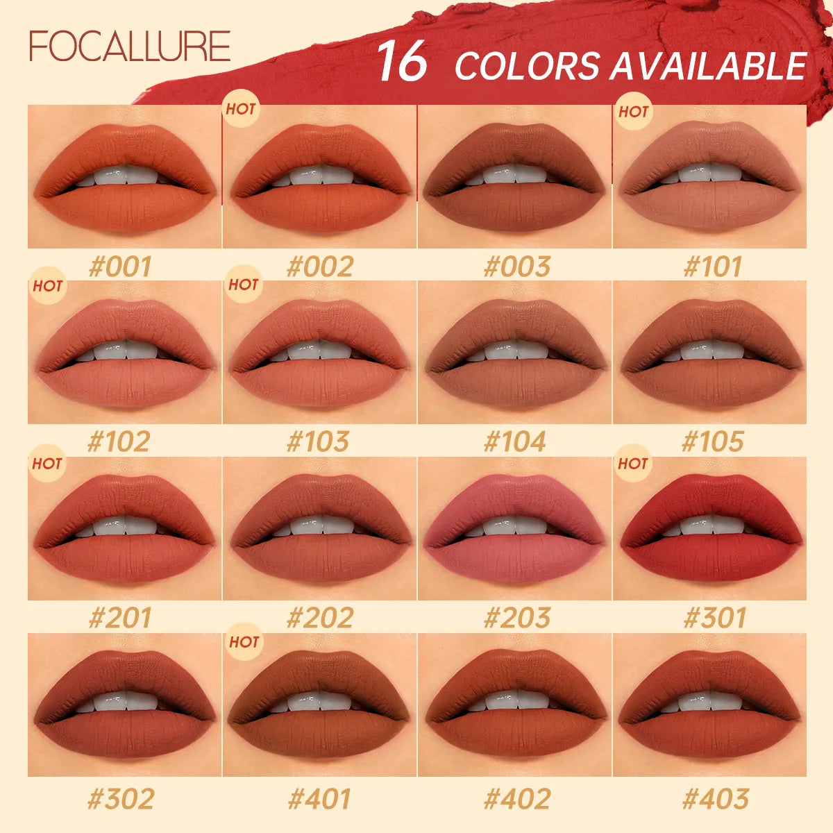 FOCALLURE Natural Matte Lipstick Waterproof Long-lasting Smooth Moisturizing Lip Balm Lightweight Lip Glaze Makeup Cosmetics - Seprincess