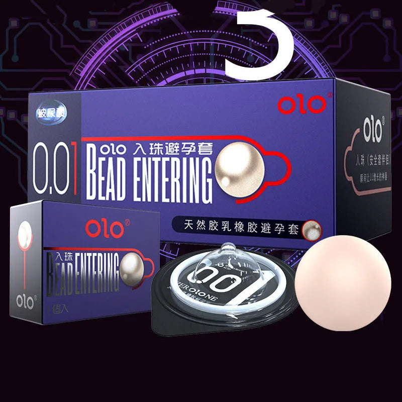 Ultra thin Condom with Big Balls Bead for men delayed ejaculation penis elongation Condoms G Spot stimulator penis sleeve - Seprincess