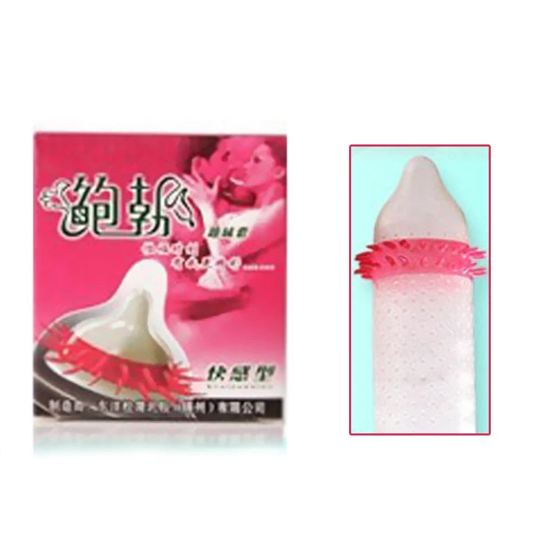 Dotted Condoms for Men Adult Sex Toys Spike Ribbed G-spot Vaginal Stimulation Cock Condom Contraception Sensitive Penis Sleeves