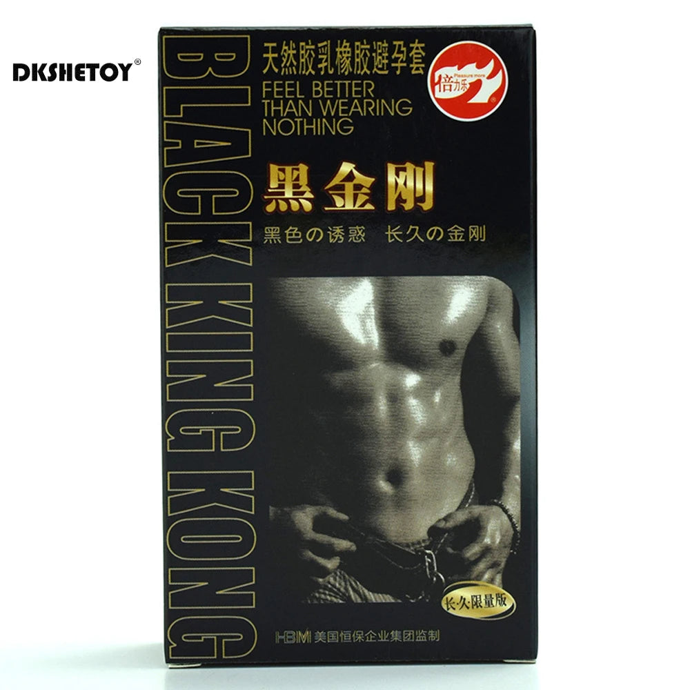 Black Condom Sex Toys for Men long Lasting Penis Sleeve Ejaculation Delay Erotic Adult game Body Condoms sex shop - Seprincess